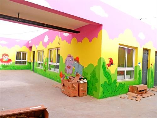 南昌幼兒園墻體繪畫,南昌古建筑手繪,南昌手繪古建筑,南昌墻體彩繪